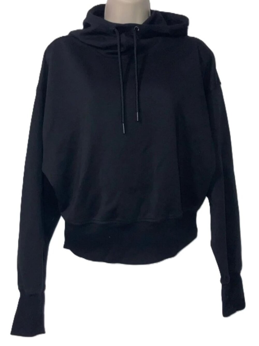 OLD NAVY ACTIVE Black Cropped Hoodie with Drawstring Womens Size Small